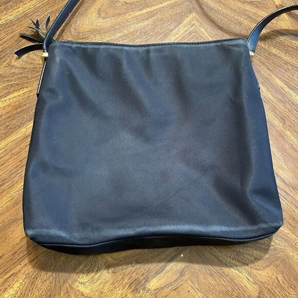 Kate Spade Crossbody Shoulder Bag Black Nylon Leather Trim Messenger - Picture 8 of 10